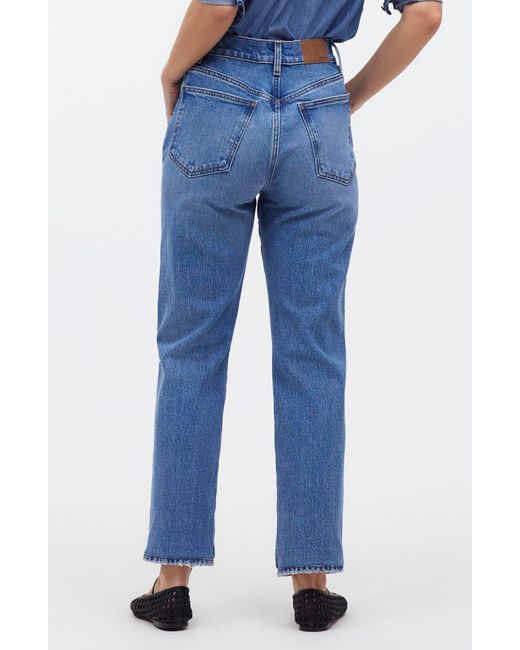 Madewell Blue '90s High Waist Crop Straight Leg Jeans