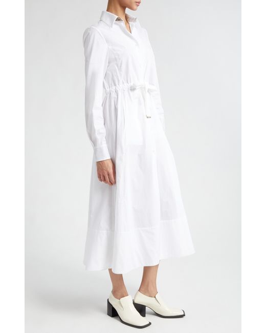 Herno White Long Sleeve Cotton Parachute Shirtdress