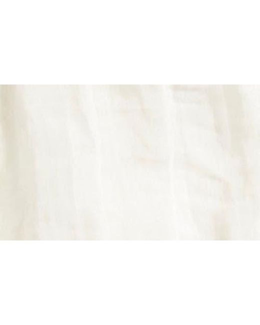 Brandon Maxwell White The Billie Crinkle Metallic Organza Button-Up Shirt
