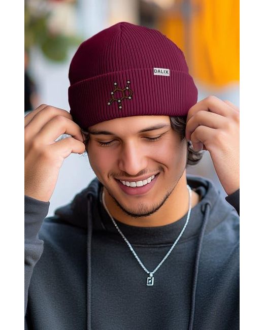 Alix Red Molecule Beanie for men
