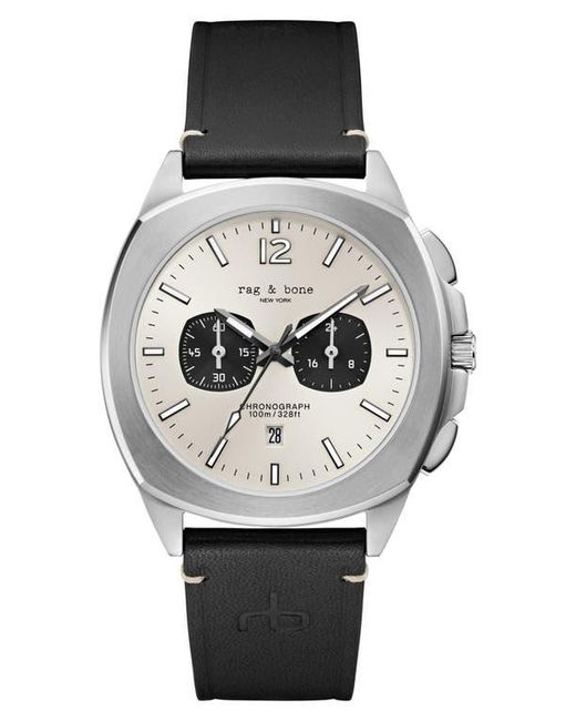 Rag & Bone Bleeker Chronograph Leather Strap Watch, 42Mm in Black for ...