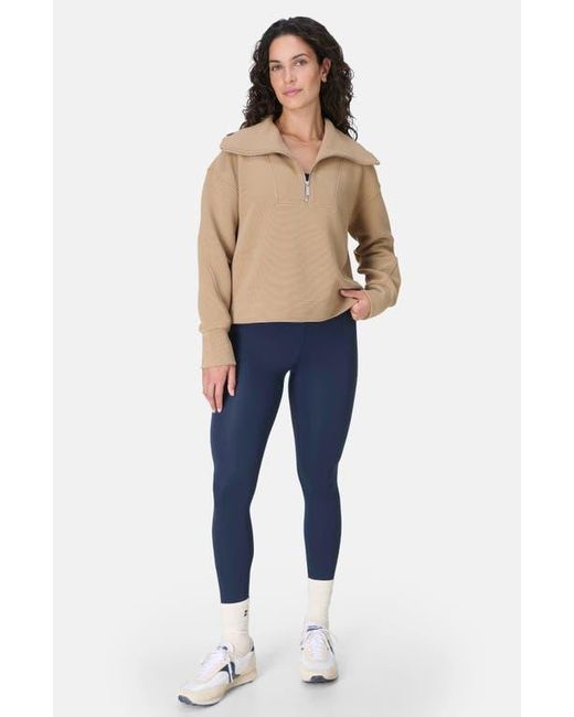 Sweaty Betty Blue Peaceful Rib Half Zip Sweatshirt