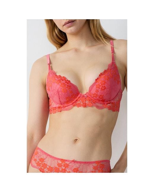 Etam Red Somptueuse No. 2 Underwire Plunge Push-Up Bra