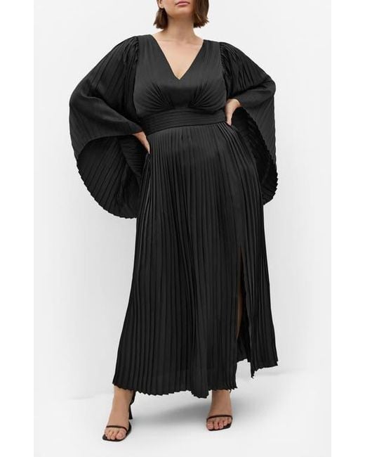 City Chic Carmina Long Sleeve Maxi Dress in Black | Lyst