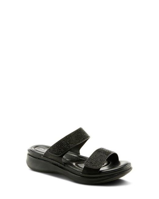 Flexus by Spring Step Black Bling Slide Sandal