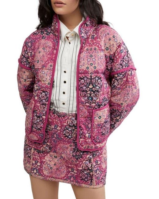 Free People Red Chloe Floral Print Jacket