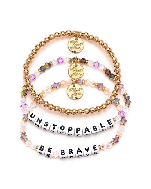 Little Words Project Multicolor Unstoppable & Be Brave Set Of 3 Beaded Bracelets