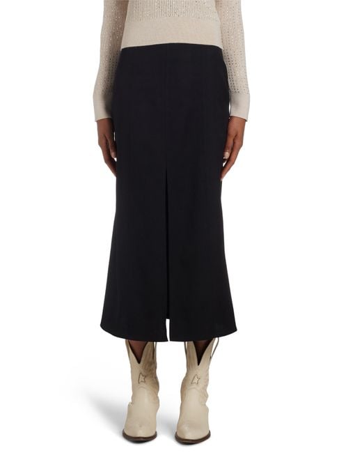 Golden Goose Deluxe Brand Black Virgin Wool Midi Skirt
