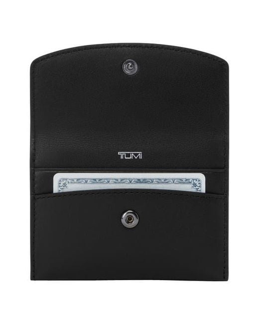 Tumi Black Leather Flap Card Case