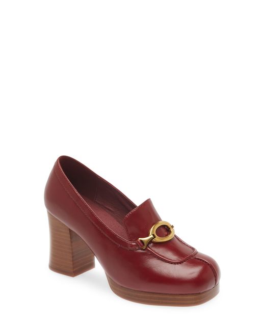 Jeffrey Campbell Red Honorary Platform Loafer Pump