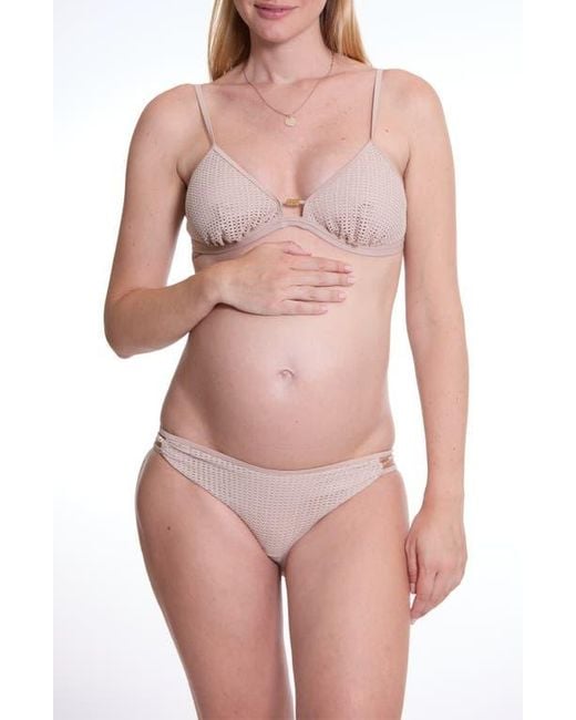 Cache Coeur Pink Milos Triangle Maternity Bikini