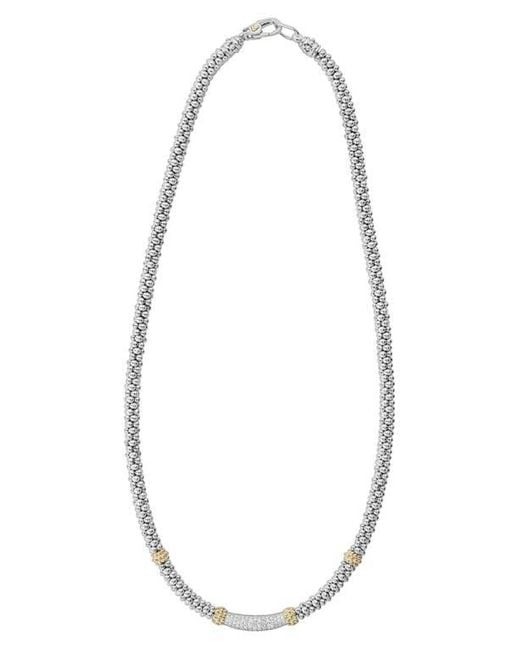 Lagos White Diamond Luxe Pavé Station 6Mm Necklace