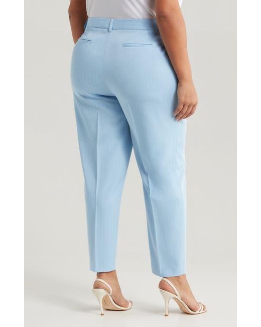 Tahari Blue Classic Pinstripe Straight Leg Pants