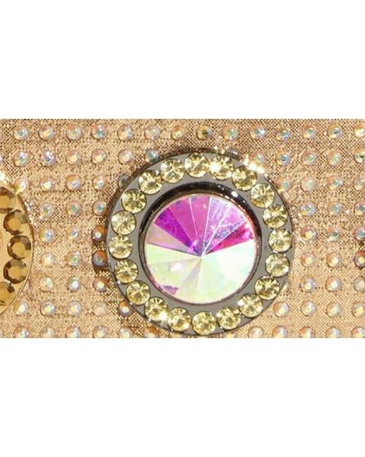 Kurt Geiger Metallic Medium Kensington Octavia Crystal Leather Convertible Crossbody Bag