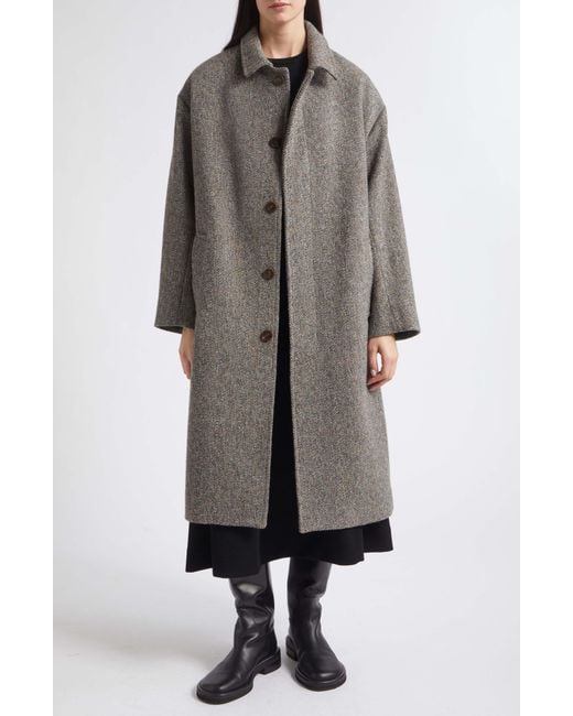 Johnstons Multicolor Brodie Herringbone Wool Coat