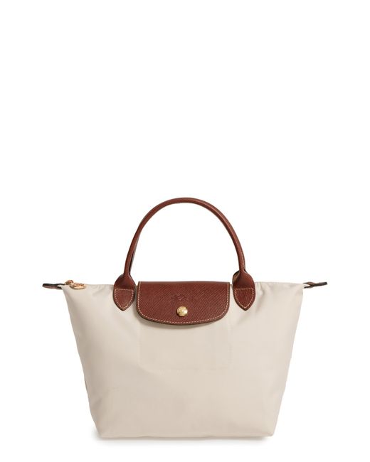 Longchamp 'mini Le Pliage' Handbag in Brown Lyst