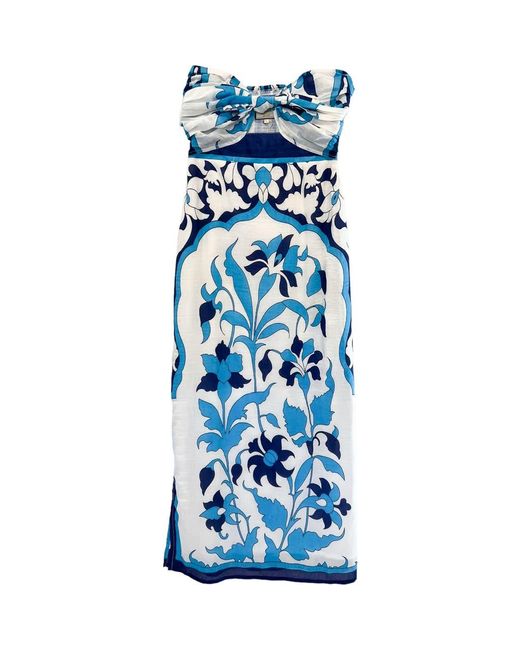 Alicia Bell Blue Bowie Strapless Maxi Cover-Up Sundress