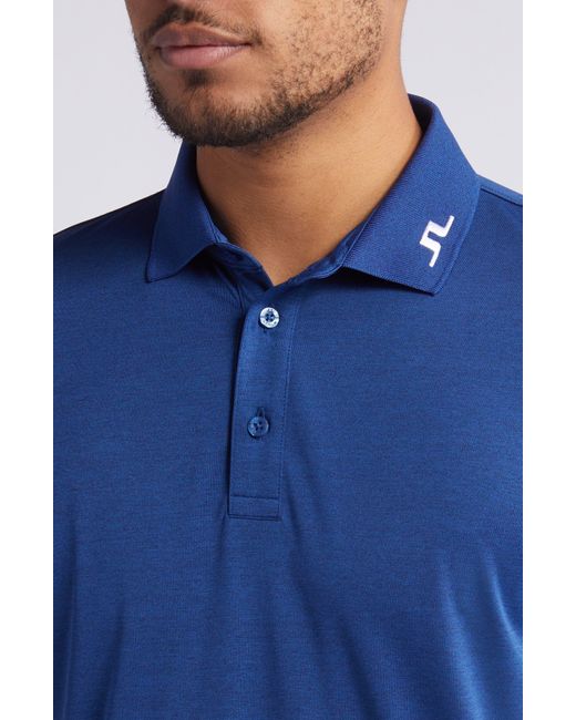 J.Lindeberg Blue Heath Regular Fit Solid Performance Golf Polo for men