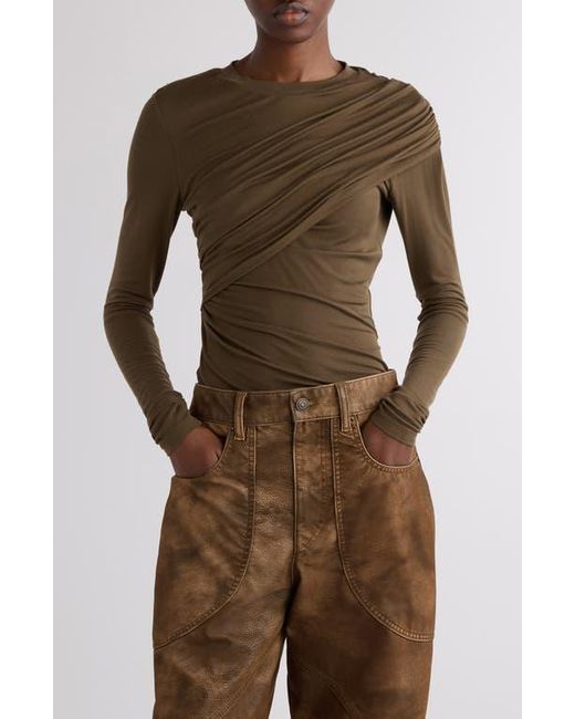 Isabel Marant Brown Dressi Draped Jersey Top