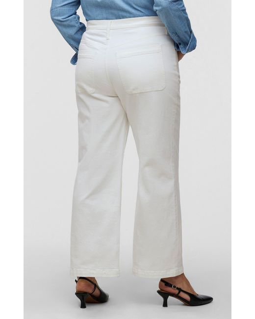 Madewell White The Emmett Patch Pocket Edition Wide Leg Jeans