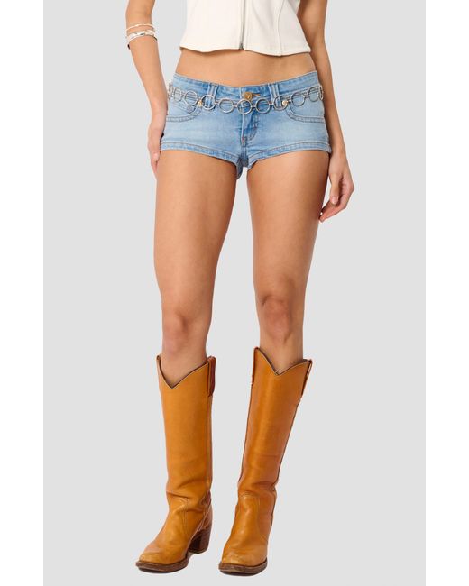 A.Brand Blue Denim Microshorts