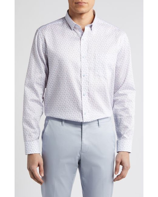 Johnston & Murphy White Cocktail Print Cotton Button-up Shirt for men