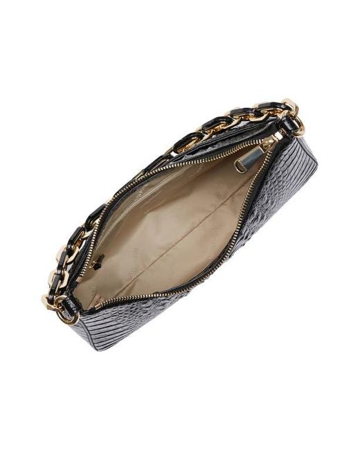 Brahmin Black Mod Esme Croc Embossed Shoulder Bag