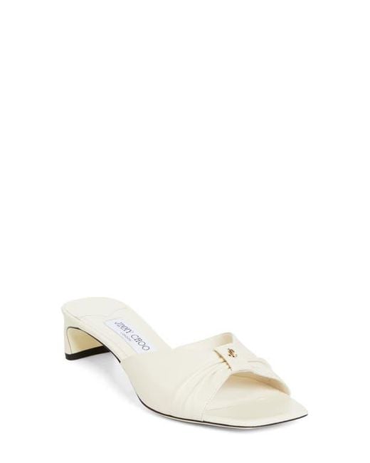 Jimmy Choo White Annika Slide Sandal
