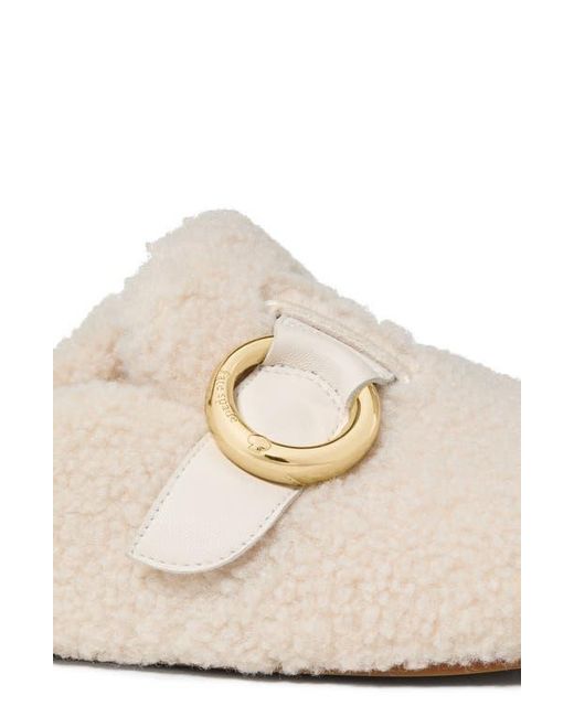 Kate Spade White Halo Genuine Shearling Clog