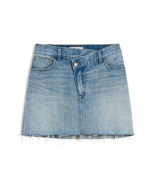 Madewell Blue Crossover Waist Denim Miniskirt