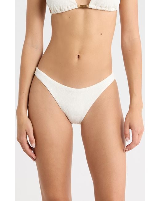 ViX White Firenze Crinkle Basic Bikini Bottoms