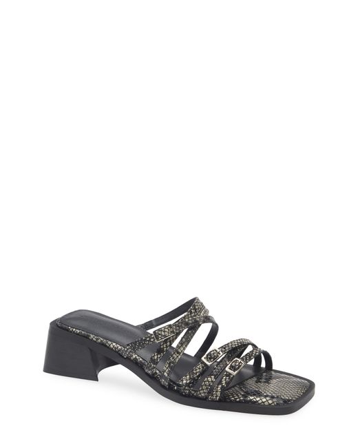 Justine Clenquet White Andie Python Embossed Sandal