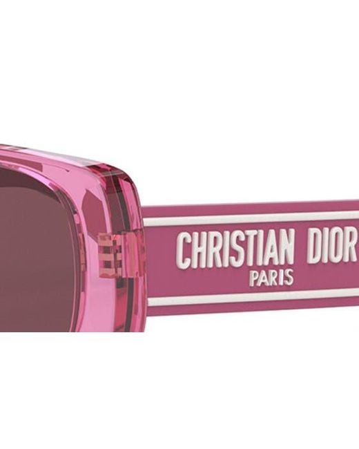 Dior Pink Wil S2u 53mm Rectangular Sunglasses