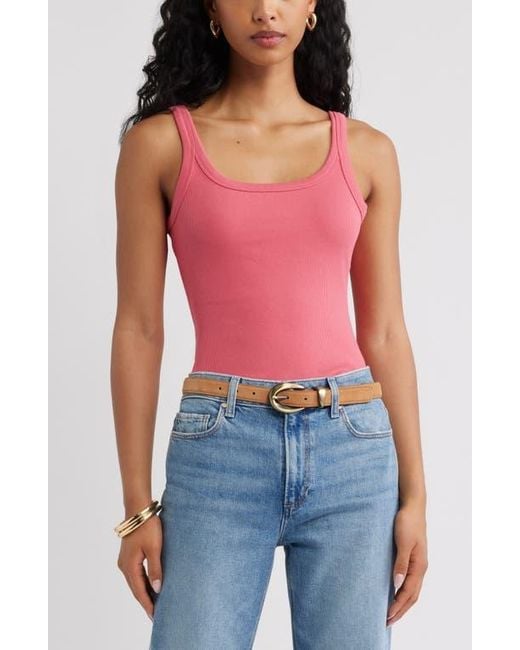 Open Edit Pink Rib Tank