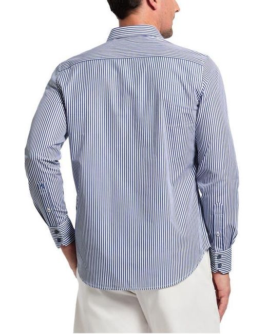Robert Graham Blue Greenwich Stripe Stretch Button-Up Shirt for men