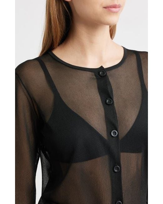 FRAME Black The Luxe Sheer Cardigan