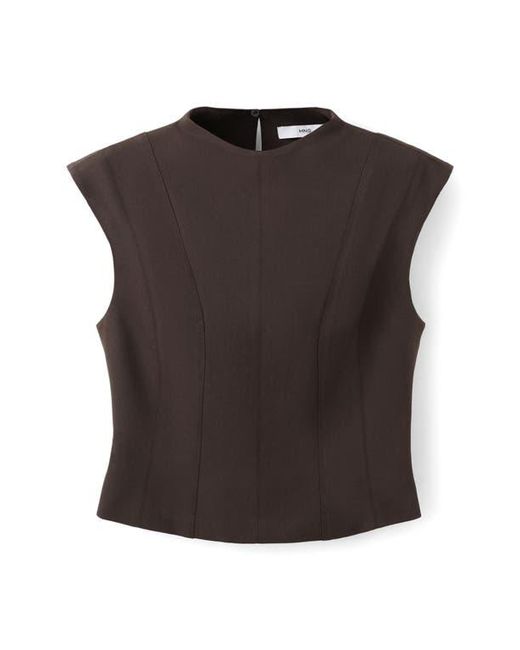 Mango Black Fitted Cap Sleeve Top