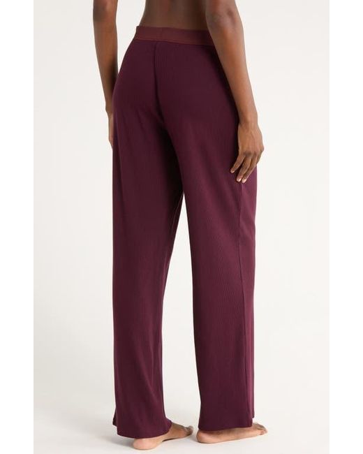 Skims Red Sheer Rib Pajama Pants