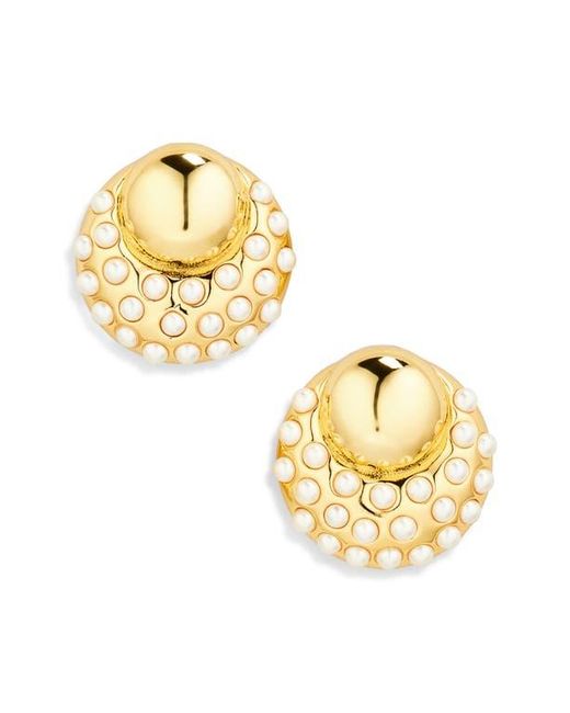 Lele Sadoughi Metallic Archer Button Stud Earrings