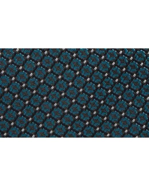 Canali Blue Geometric Silk Tie for men