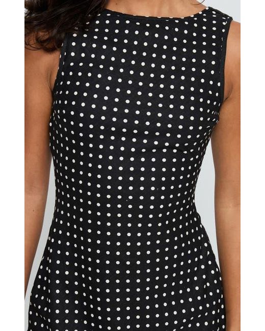 Princess Polly Voyager Polka Dot Linen Blend Dress in Black | Lyst Princess Polly Voyager Polka Dot Linen Blend Dress in Black | Lyst