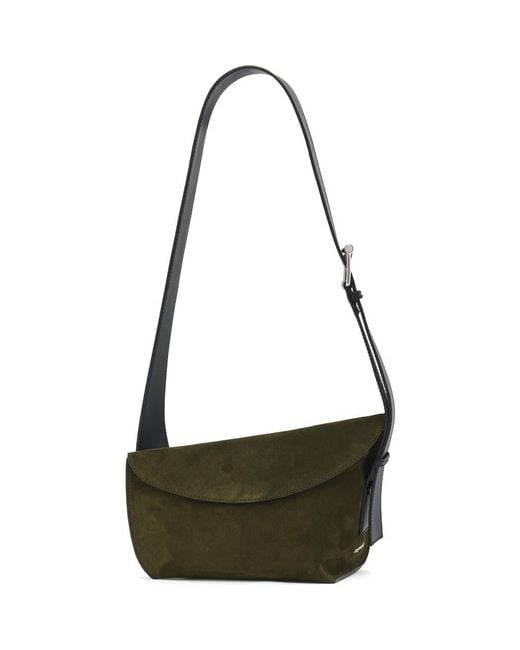 Alexander McQueen Black Large T-Bar Suede Sling Bag