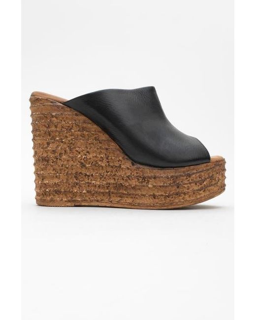 Forever & Always Shoes Black Nelly Leather Platform Sandal