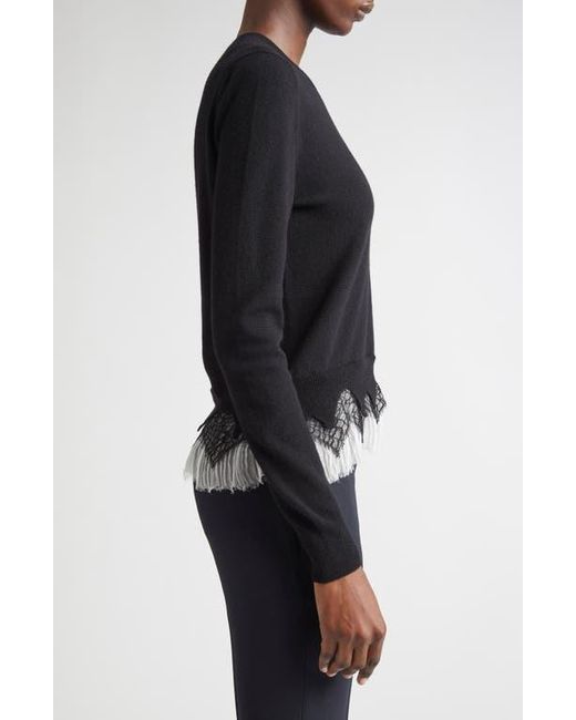 Alexander McQueen Black Cobweb Lace Wool & Cashmere Sweater