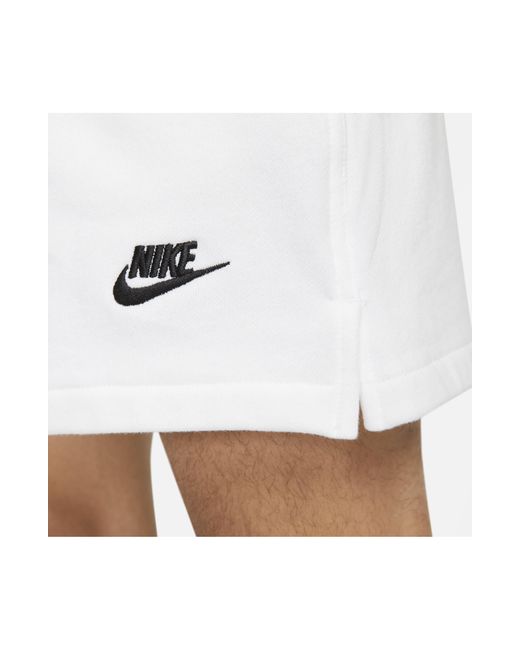 Nike White Club Fleece French Terry Shorts for men