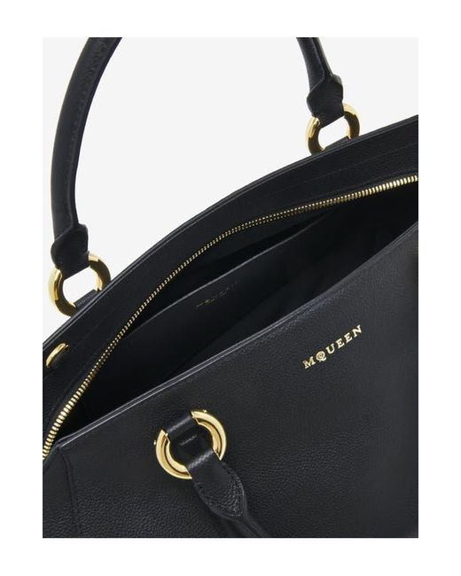 Alexander McQueen Black Medium Farringdon Leather Satchel