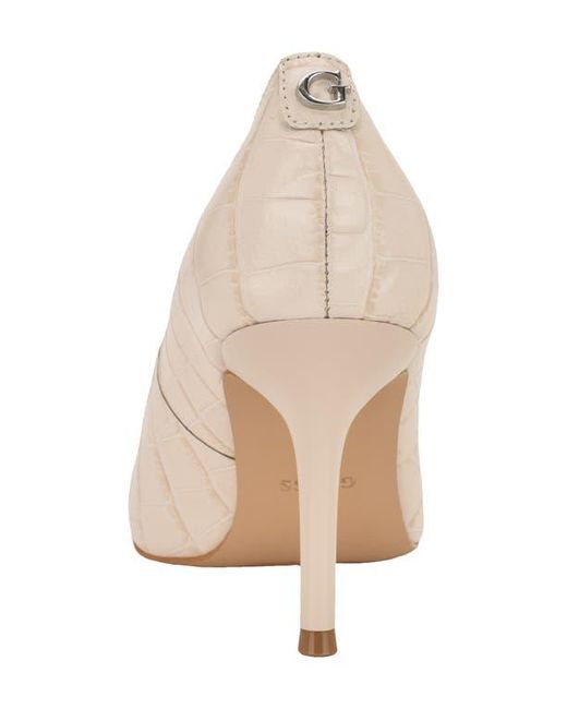 Guess White Prindy Croc Embossed Pump