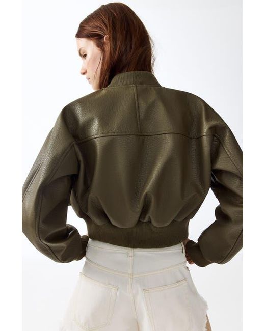 H&M Brown Coated Bomber Jacket