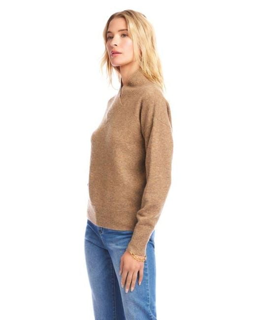 Karen Kane Blue Crossover Collar Sweater