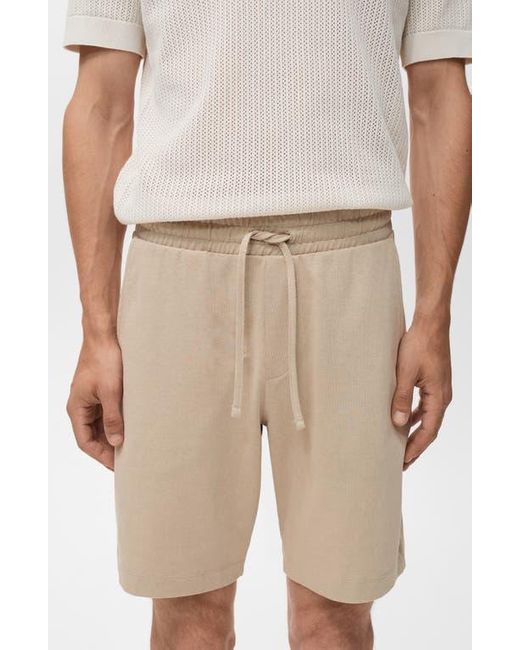 Mango Natural Drawstring Cotton Bermuda Short for men
